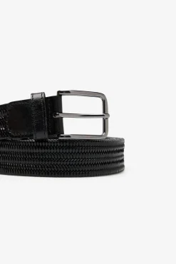 Cortefiel Cintos-Cinto entrançado elástico Preto