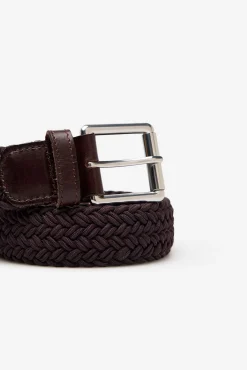 Cortefiel Cintos-Cinto entrançado elástico Castanho