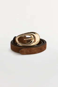 Pedro del Hierro Cintos-Cinto fivela oval Marrom