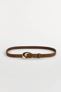 Pedro del Hierro Cintos-Cinto fivela oval Marrom