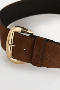 Pedro del Hierro Cintos-Cinto largo de pele com fivela oval Marrom