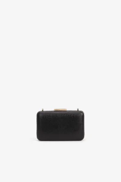 Vilanova Malas-Clutch retangular com efeito pele Preto