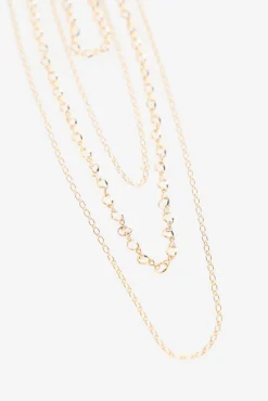 Cortefiel Joalharia E Bijuteria-Colar de corrente quádrupla Dourado