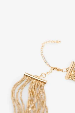 Cortefiel Joalharia E Bijuteria-Colar de múltiplas contas Dourado