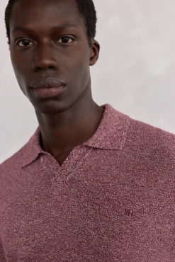 Pedro del Hierro Polos|Camisolas-Colar polo liso torcida Bordeaux