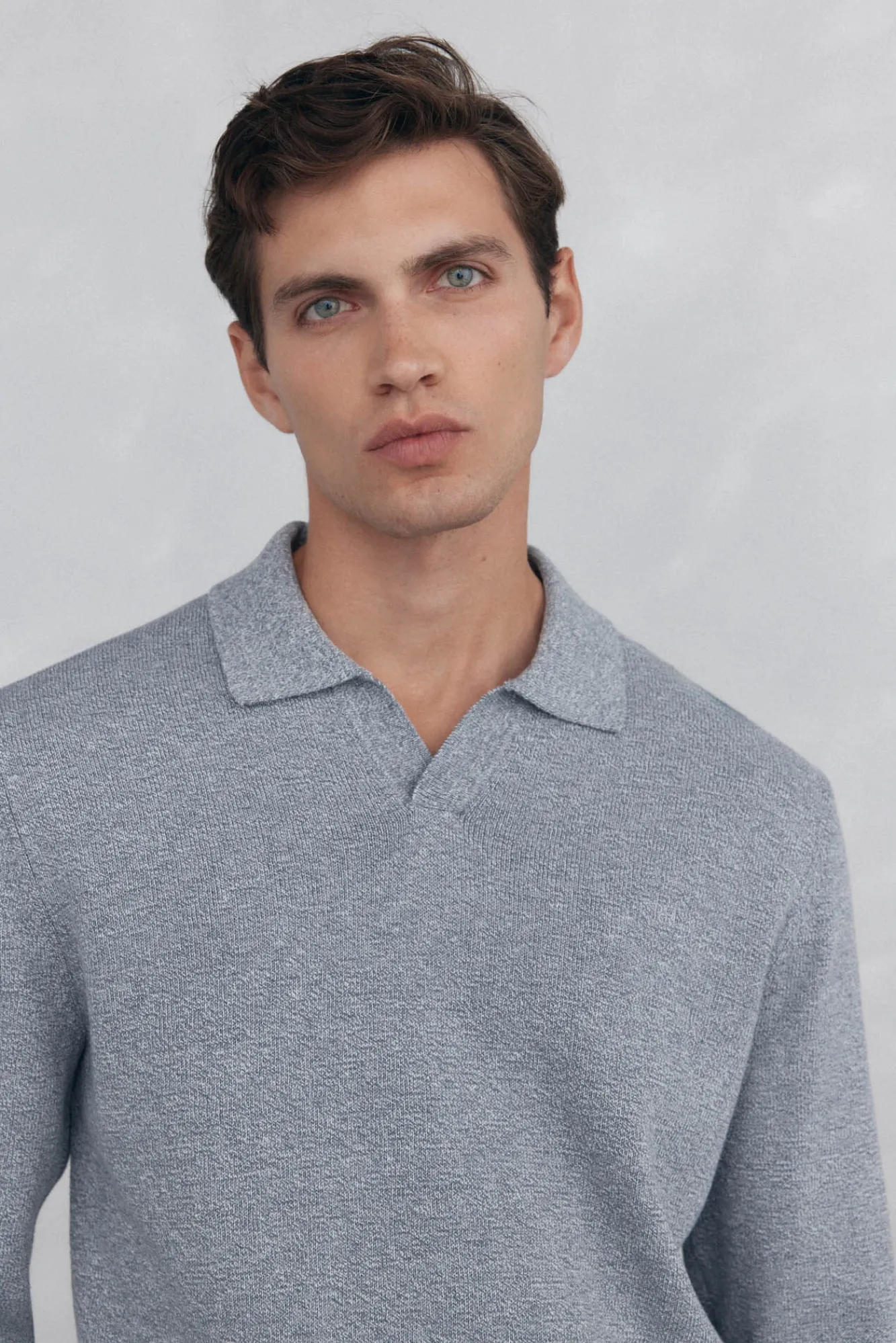 Pedro del Hierro Polos|Camisolas-Colar polo liso torcida Cizento