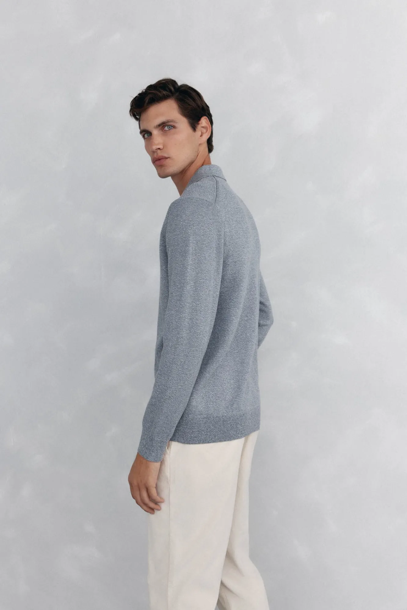 Pedro del Hierro Polos|Camisolas-Colar polo liso torcida Cizento