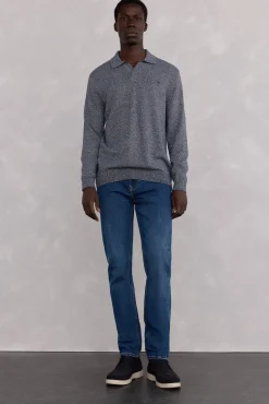 Pedro del Hierro Polos|Camisolas-Colar polo liso torcida Azul