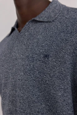 Pedro del Hierro Polos|Camisolas-Colar polo liso torcida Azul