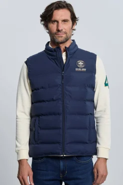 Valecuatro Coletes-Colete acolchoado marinho com 3 escudos Azul