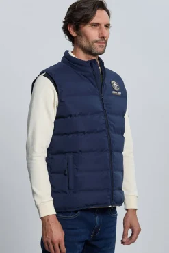 Valecuatro Coletes-Colete acolchoado marinho com 3 escudos Azul