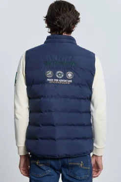 Valecuatro Coletes-Colete acolchoado marinho com 3 escudos Azul