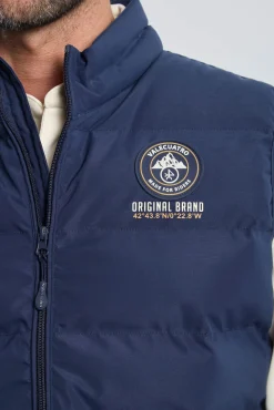 Valecuatro Coletes-Colete acolchoado marinho com 3 escudos Azul