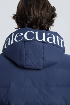 Valecuatro Coletes-Colete acolchoado com capuz marinho Azul