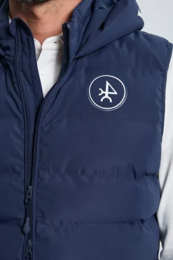 Valecuatro Coletes-Colete acolchoado com capuz marinho Azul