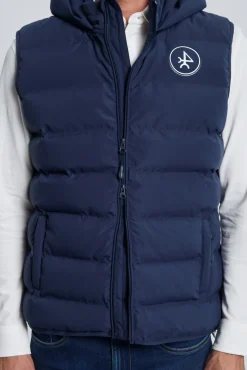 Valecuatro Coletes-Colete acolchoado com capuz marinho Azul