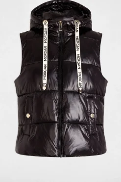 Morgan Sobretudos-Colete acolchoado com efeito vinil Preto