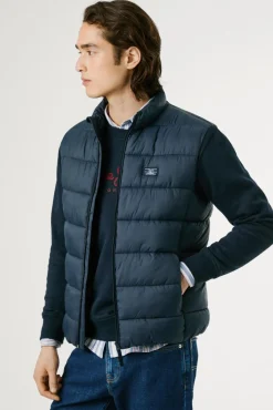 Pepe Jeans Coletes|Ultralights-Colete acolchoado com fecho de zíper azul