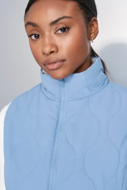 Dash and Stars Sobretudos-Colete acolchoado forrado azul