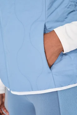 Dash and Stars Sobretudos-Colete acolchoado forrado azul