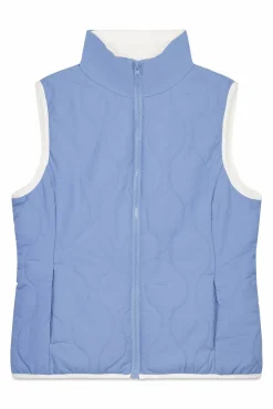 Dash and Stars Sobretudos-Colete acolchoado forrado azul
