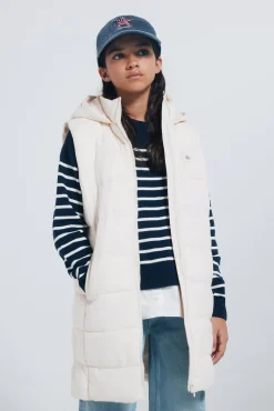 Springfield Kids Sobretudo-Colete acolchoado para menina cru