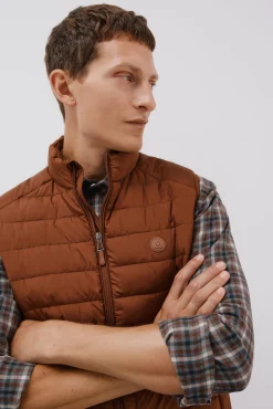 Cortefiel Coletes|Sobretudos-Colete acolchoado ultraleve Castanho