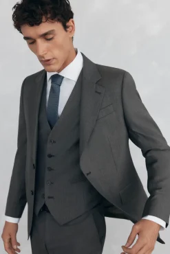 Pedro del Hierro Coletes|Fatos-Colete bege slim fit Cizento