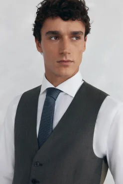 Pedro del Hierro Coletes|Fatos-Colete bege slim fit Cizento