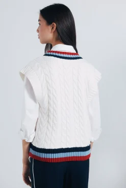 Springfield Coletes-Colete canelado contrastante vison