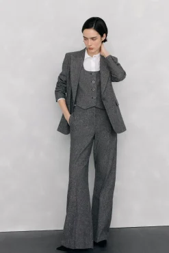 Pedro del Hierro Coletes|Blazers-Colete cheviot ajustado Cizento