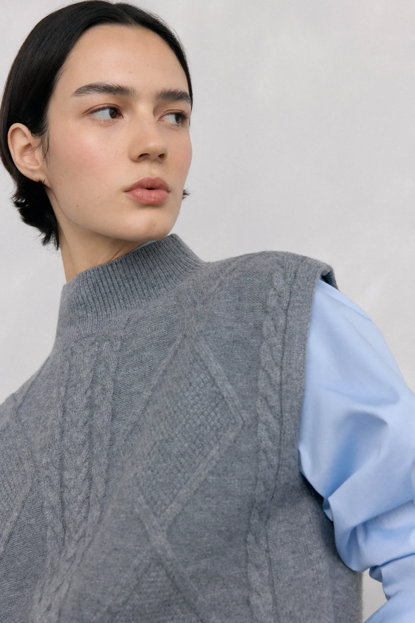 Pedro del Hierro Camisolas-Colete com abotoamento central e oitos nas oitos Cizento