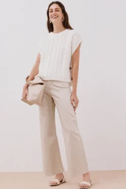 Cortefiel Coletes-Colete com botões laterais Ecru