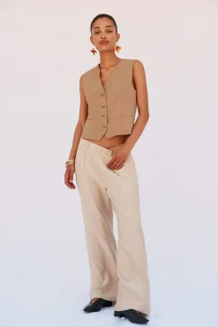 Cortefiel Coletes-Colete com decote em V Tostado