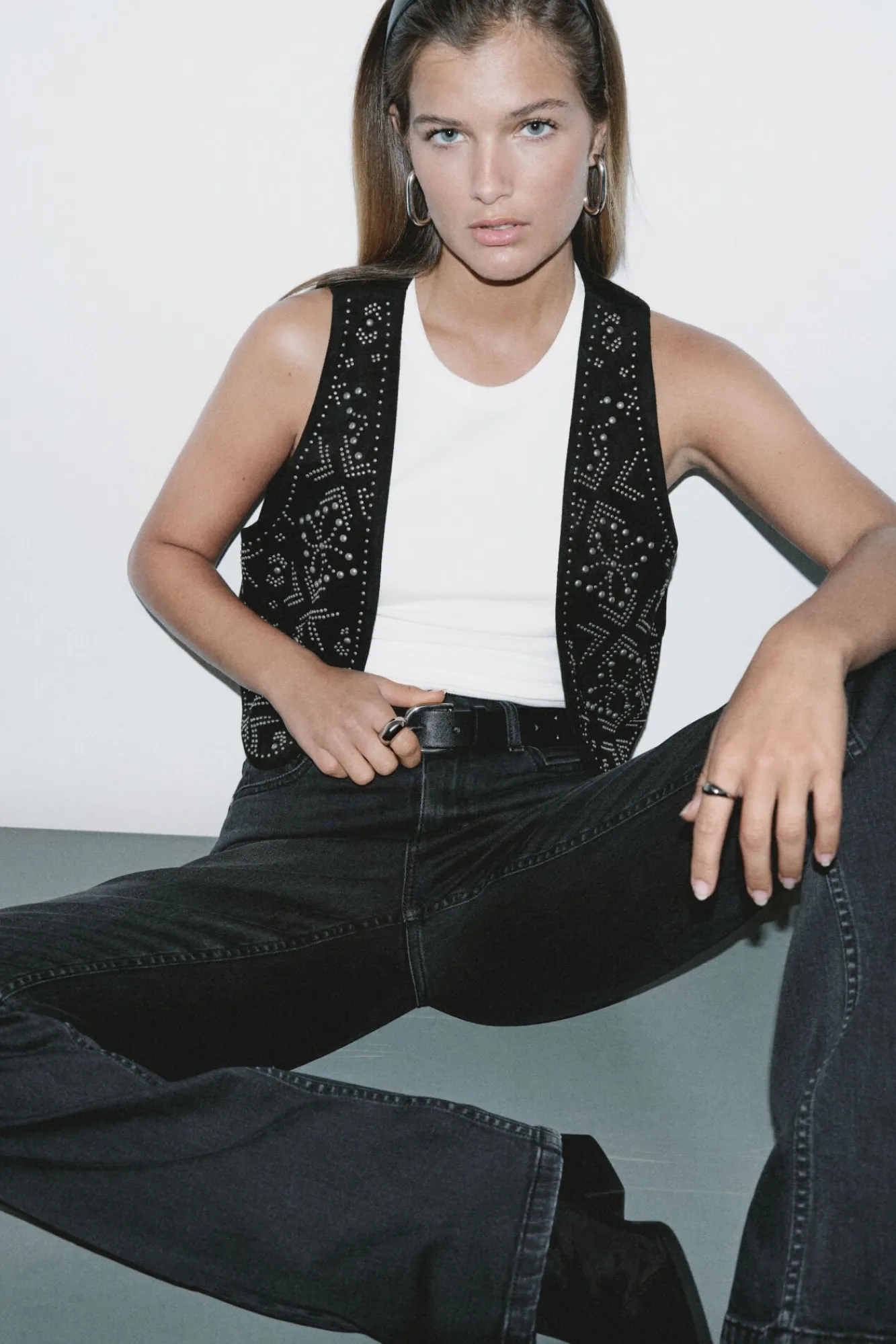 Springfield Coletes-Colete com tachas metálicas preto