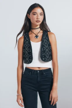 Springfield Coletes-Colete com tachas metálicas preto