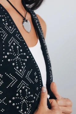 Springfield Coletes-Colete com tachas metálicas preto