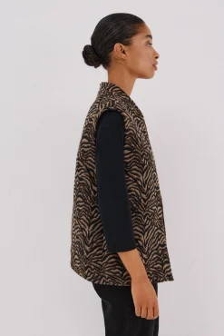 Cortefiel Coletes-Colete com tecido animal Multicolorido