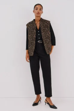 Cortefiel Coletes-Colete com tecido animal Multicolorido