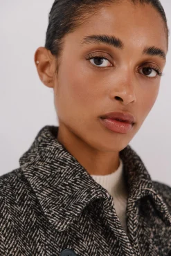 Cortefiel Coletes-Colete comprido botões Cinzento