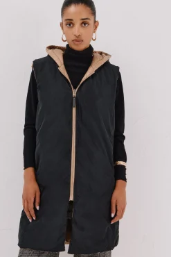 Cortefiel Coletes|Casacos-Colete comprido reversível Tostado