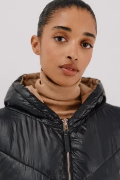 Cortefiel Coletes|Casacos-Colete comprido reversível Preto