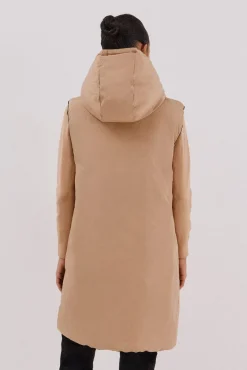 Cortefiel Coletes|Casacos-Colete comprido reversível Preto