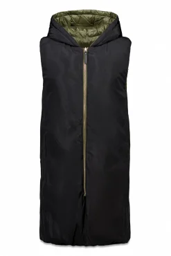 Cortefiel Coletes|Casacos-Colete comprido reversível Verde