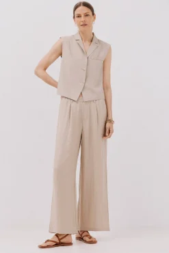 Cortefiel Coletes-Colete de gola lapela Castanho