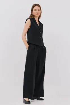 Cortefiel Coletes-Colete de gola lapela Preto