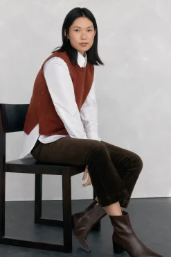 Pedro del Hierro Camisolas-Colete de lã tricotado malha Marrom