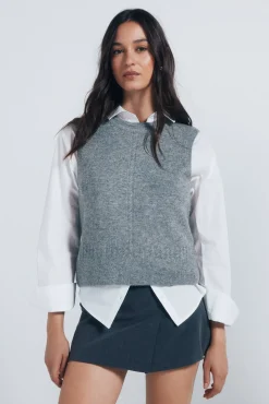 Springfield Camisolas-Colete de malha com tranças cru