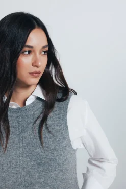 Springfield Camisolas-Colete de malha com tranças cru