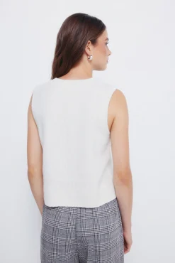 Springfield Camisolas-Colete de malha com tranças bege